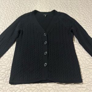 Talbots black cable knit cardigan